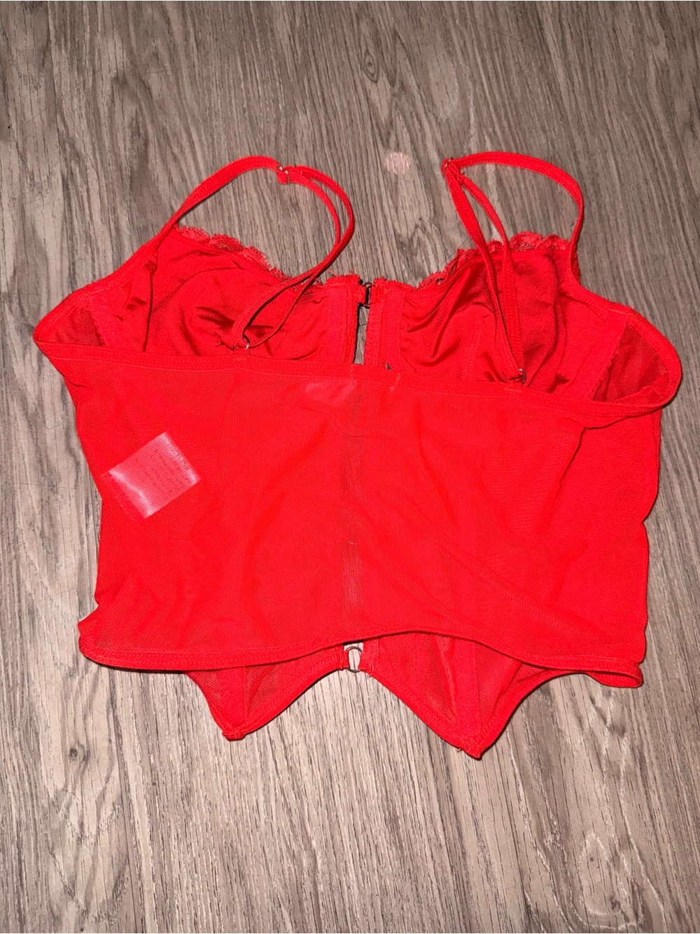 Red Lace Bustier Corset Top - Picture 3 of 4